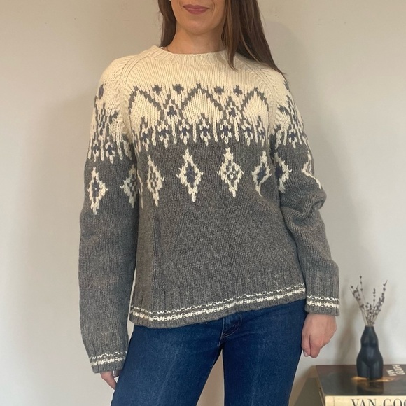 J. Crew Hand Knit 100% Wool Chunky Sweater - Picture 1 of 10